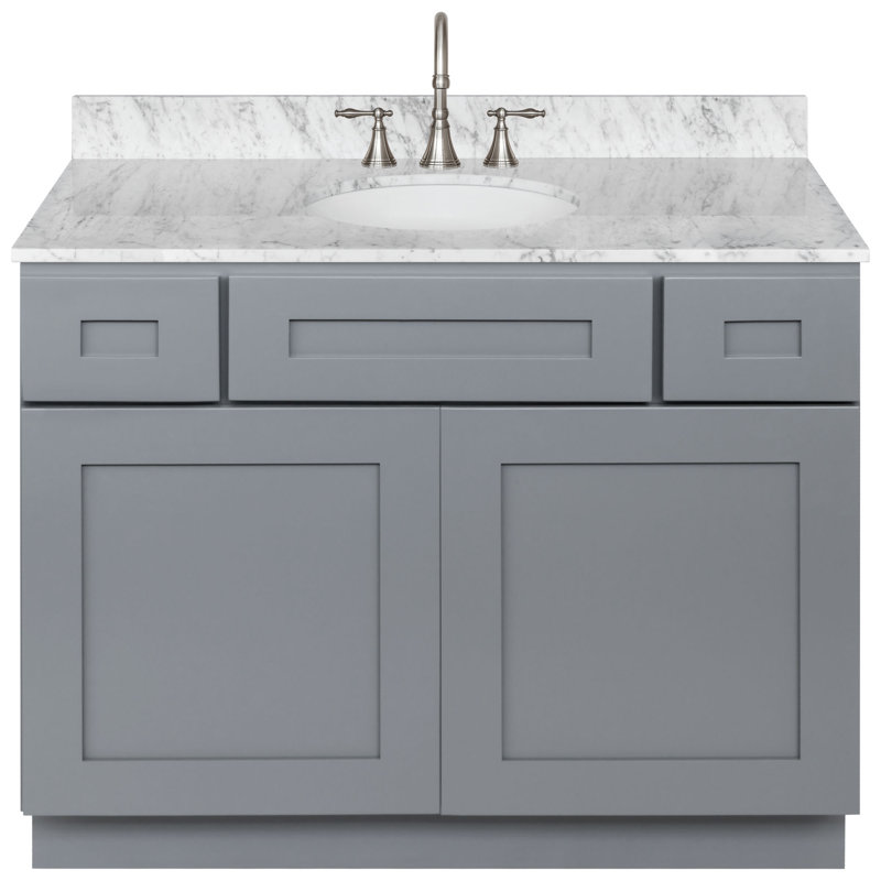 Ensemble de meuble-lavabo simple 43 po Stotler, Bleu papillon, Gris colonial