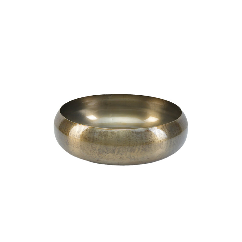 Bol décoratif en métal Ryton, H 3 po x l 10,5 po x P 10,5 po