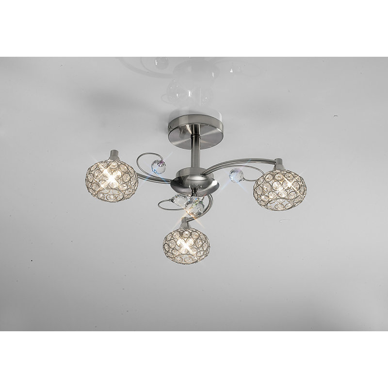 Eckles 3 - Light Unique/Statement Chandelier, Satin Nickel