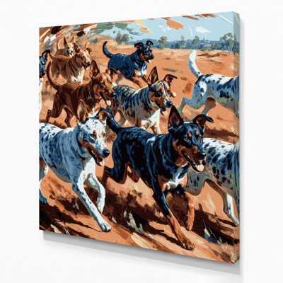 Dogs Koolie Brown Canvas Wall Art