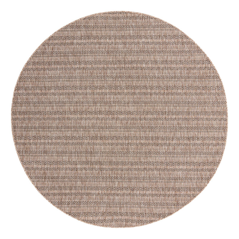 Hewitt Striped Indoor / Outdoor Rug, Round 7'10"