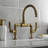 Kingston Brass Whitaker Two-Handle 2-Hole Deck Mount Bridge Bathroom Faucet with Pop-Up Drain-50134295