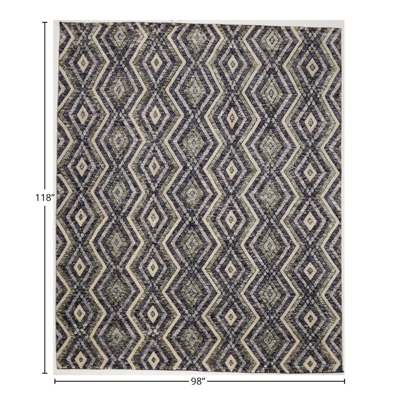 Hand Knotted Chevron Area Rug