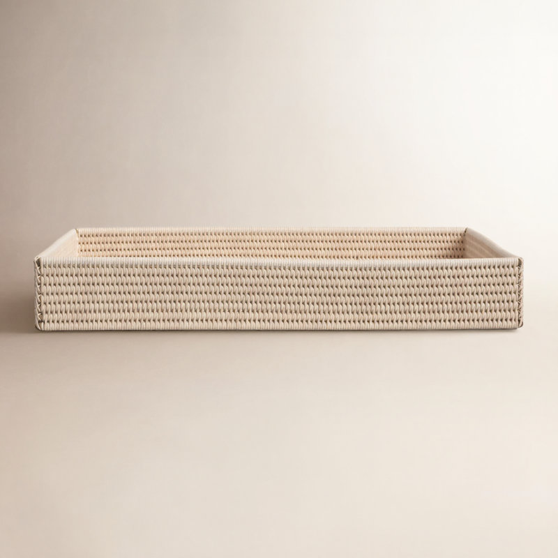 Landers Rattan Tray, White Wash