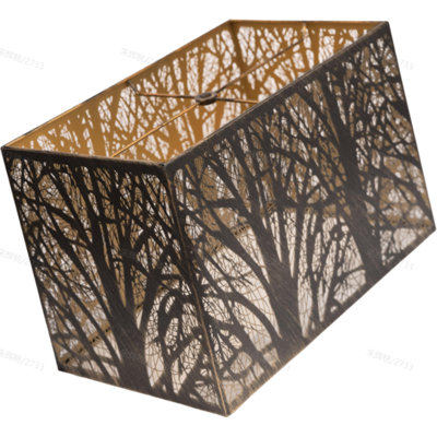 Abat-jour carré bronze doré en métal doré de 8 po de haut x 14 po de bas x 9 po Abat-jour rectangulaire HeigUNO