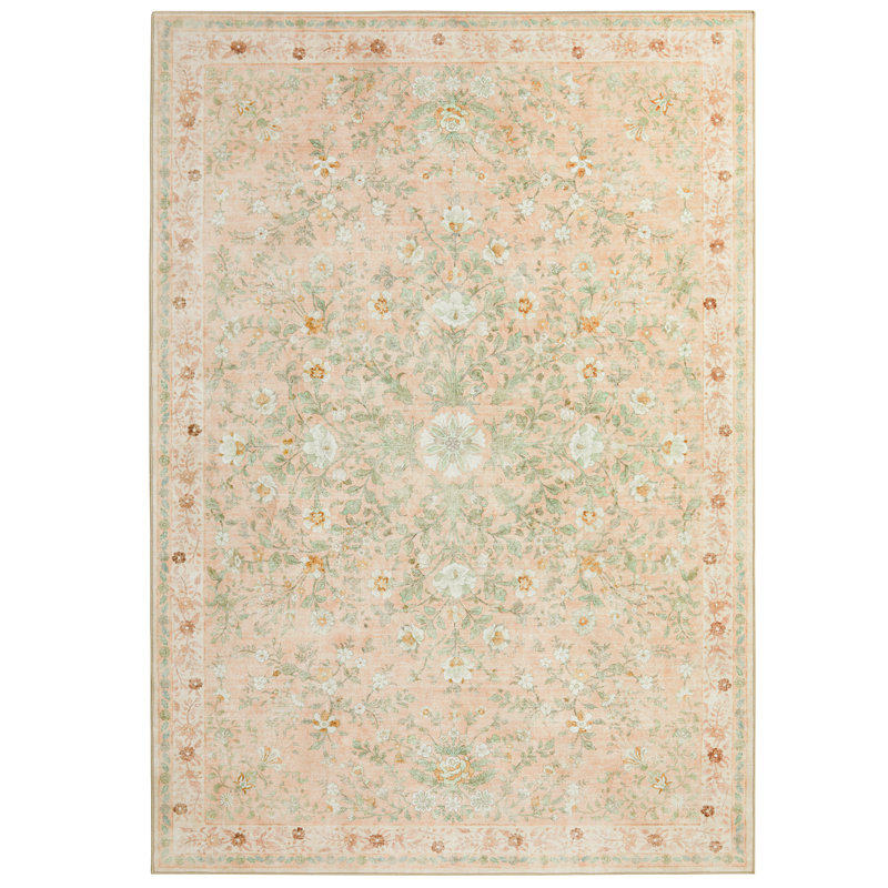Tapis à motif floral Boho, Rectangle 8 pi x 10 pi