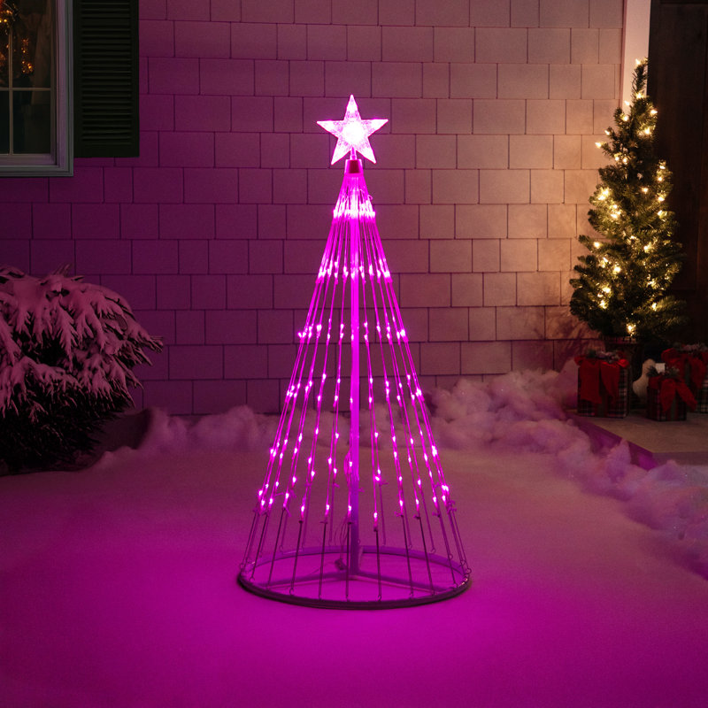 Décoration d'extérieur à DEL, H 48 po x l 24 po x p 24 po, Rose