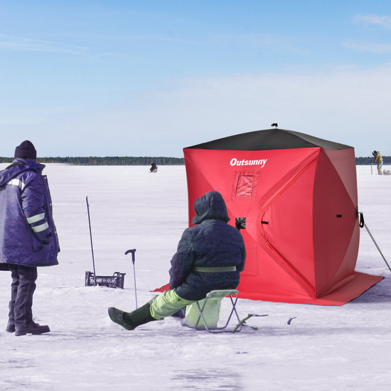 Tente pour 2 personnes avec sac de transport, Rouge