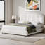 Lit plateforme tapissier avec tête de lit Boucle, base de lit Cloud, coins arrondis doux-558553780-558553782