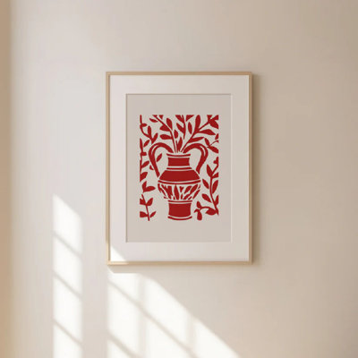 Abstract Redflower Print