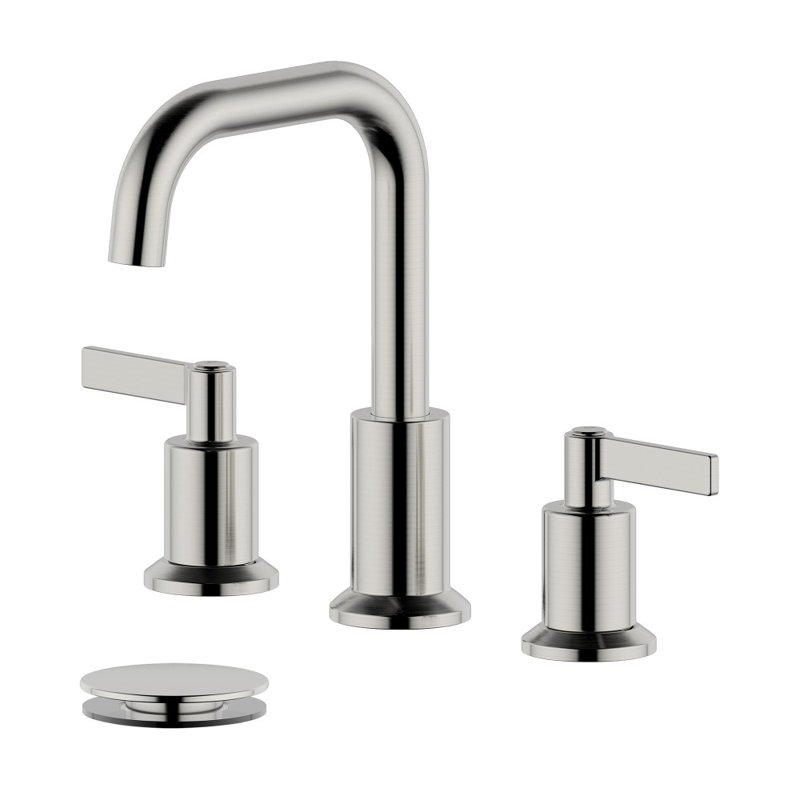 Konya Widespread 2-handle Bathroom Faucet with Drain Assembly, Brushed Nickel