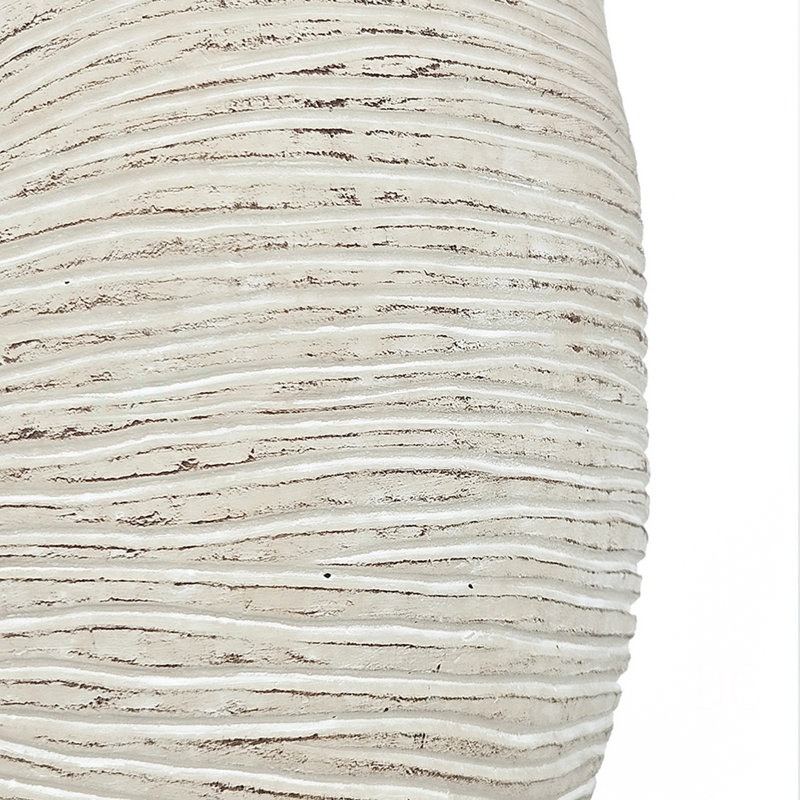8.5X5.5X6.3" Sand And Cement Nautilus Shell Planter With Textured Beige Finish, 6.33" H x 8.52" W x 5.52" D