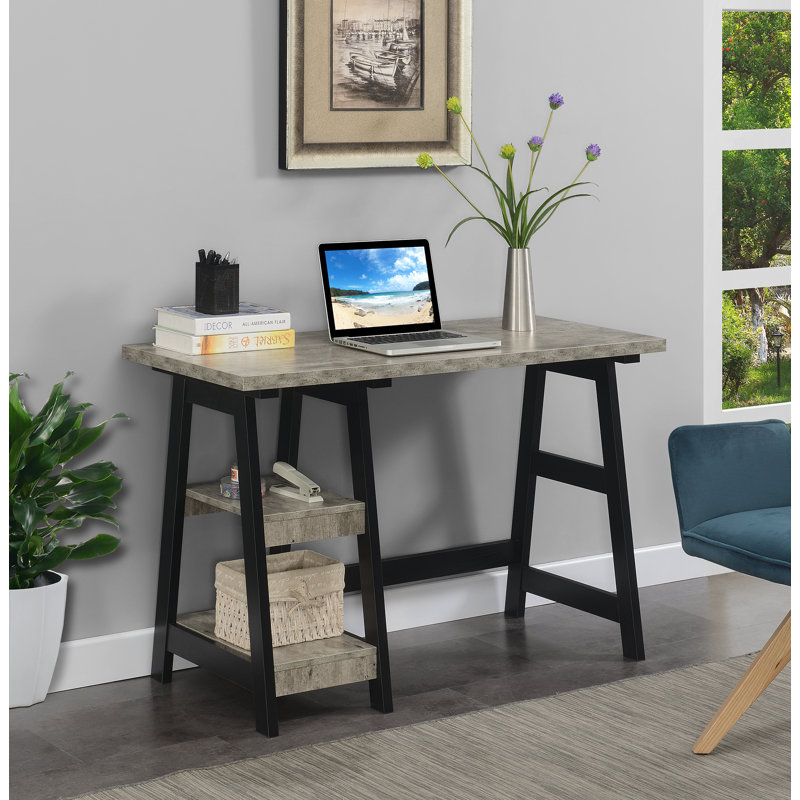 Bureau d'ordinateur réversible Saribek, Faux bouleau / noir