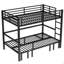 Twin Xl Over Twin Xl Size Pull-Out Metal Bunk Bed, Lower Bunk Can Be Pulled Out In Three Sections