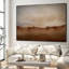 «Rustic Abstract Landscape Neutre Beige and Brown Home Decor Extra Large», reproduction d'art encadrée (assemblage requis)-105502442