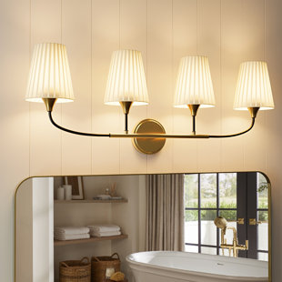 Modern Dimmable Vanity Lights With Fabric Shades