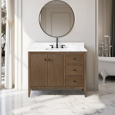 Meuble-lavabo simple 42 po avec plateau en marbre