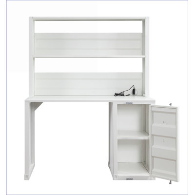 Bureaux avec huche - Bureau fonctionnel à 1 porte | Blanc | Fer