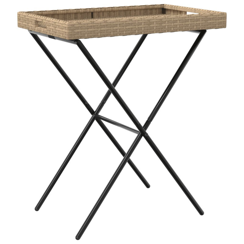 Airliah 65cm Rectangular Folding Table, Beige