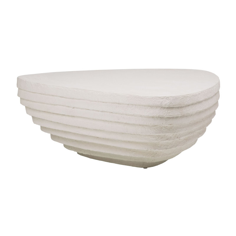 Albin Concrete Outdoor Coffee Table, White