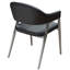 Ensemble de deux chaises de salle à manger / d'appoint Adele en similicuir noir avec pieds en acier inoxydable brossé-33485404