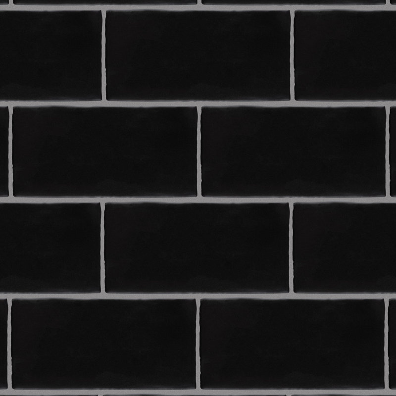 Castillo 3" X 6" Ceramic Subway Wall Tile, Black