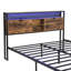 Lit plateforme très grand en métal avec tête de lit en bois et charge, rangement à 2 tiroirs, lumières à DEL, aucun sommier requis, assemblage facile, lit de 600 lb maximum, tête de lit et options de chargement offertes-705333202