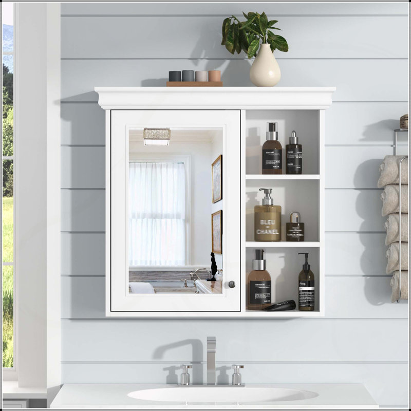 Versatile Wall Mounted Bathroom Cabinet with Mirror and Storage, Enhancing Bathroom Organization