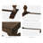 74.8" Rustic Farmhouse Dining Table Set With 1 Bench & 4 Upholstered Chairs (2 Styles), Solid Wood Frame With Turned Decorative Legs, Dining Set For 6-7 People,Brown