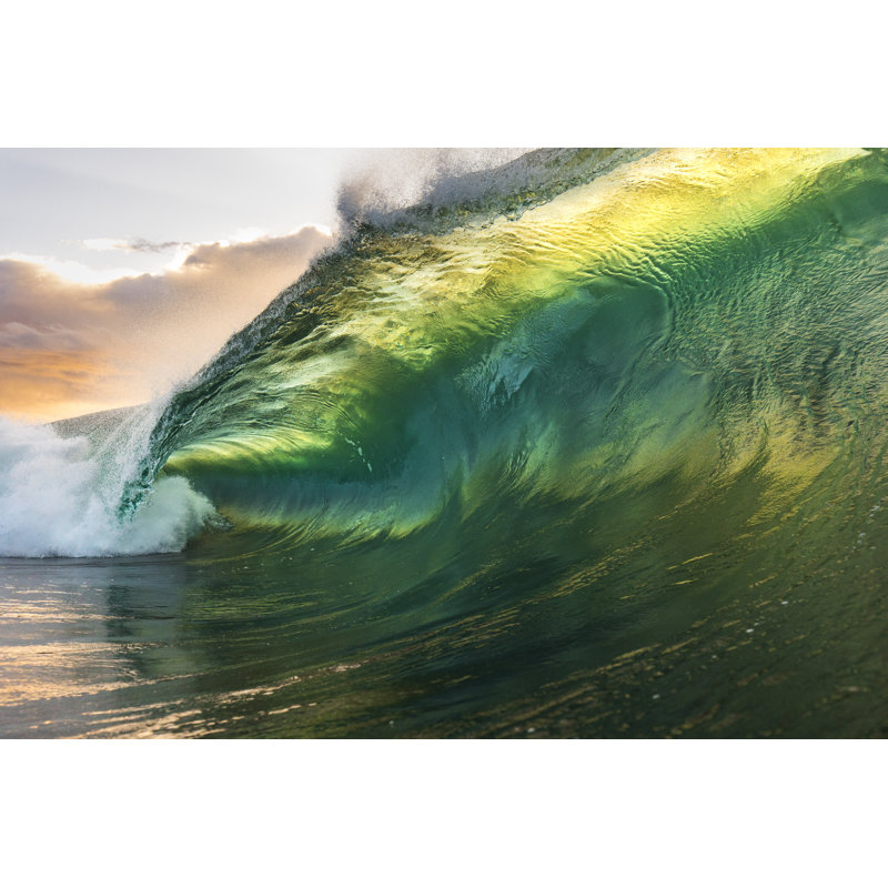 Powerful Green Wave - Wrapped Canvas Print, 30cm H x 46cm W x 3.8cm D