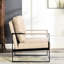 Chaise avec accoudoirs en microfibre Camel