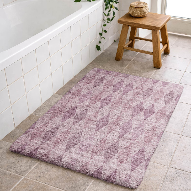 Premium Machine Washable Dream Shag ADS561 Geometric Rug, 1'8" x 2'6", Blush