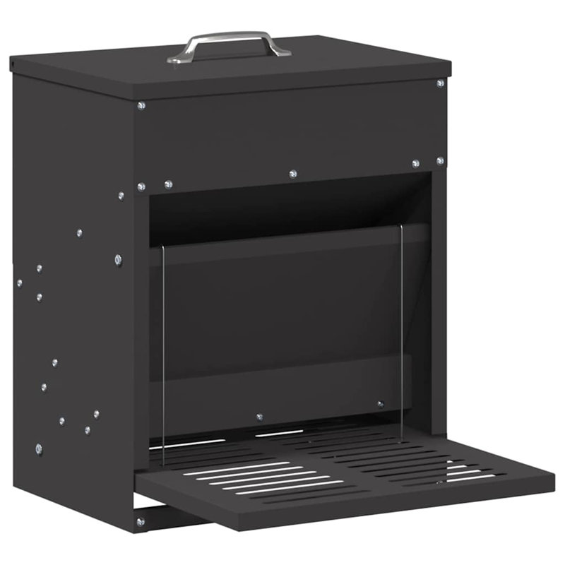 Cold-Rolled Steel Feeder, 40cm H x 33cm W x 42cm D, Black