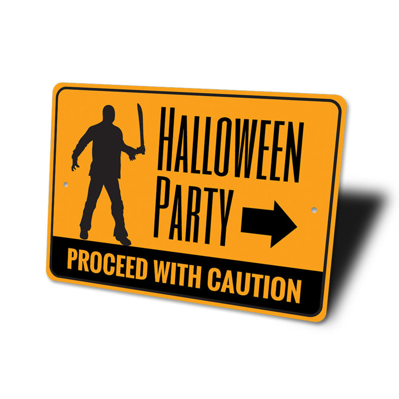 Panneau d'Halloween en aluminium, H 18 po x l 12 po x P 0,06 po