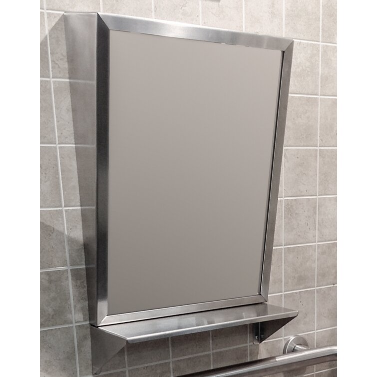 Contemporary Stainless Steel Framed Mirror