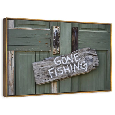 Panneau de pêche rustique