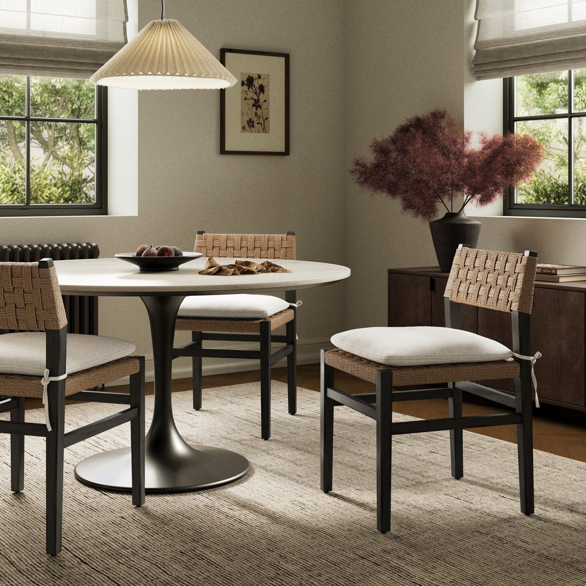 Mallory Dining Chair, Distressed Black Ash