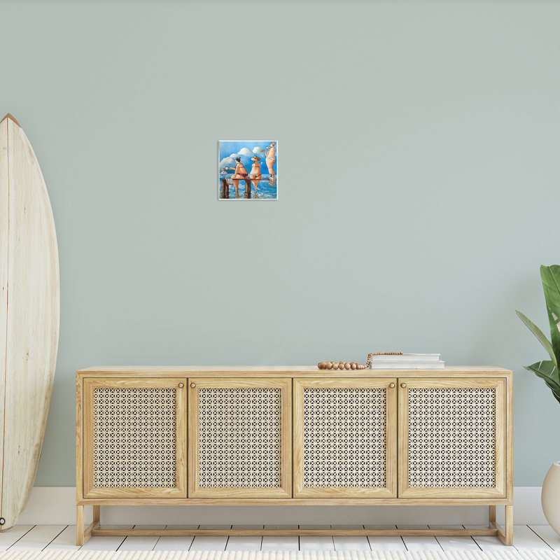 " Whimsical Summer Beach Ladies " Painting Print