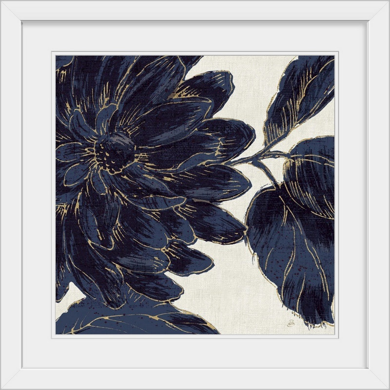 «Indigo Garden I», reproduction d'impression, H 28 x l 28 po x P 1 po, Cadre blanc