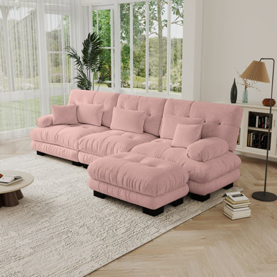Ensemble de canapé en L Cloud Cloud Couch pour salon, tissu chenille
