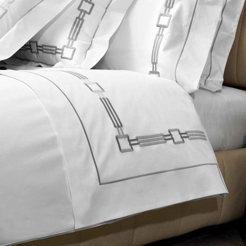 Retro Percale Flat Sheet, Lead Gray, King Flat Sheet