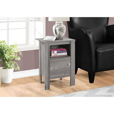 Élégante table d'appoint en stratifié gris - convient au salon et à la chambre à coucher