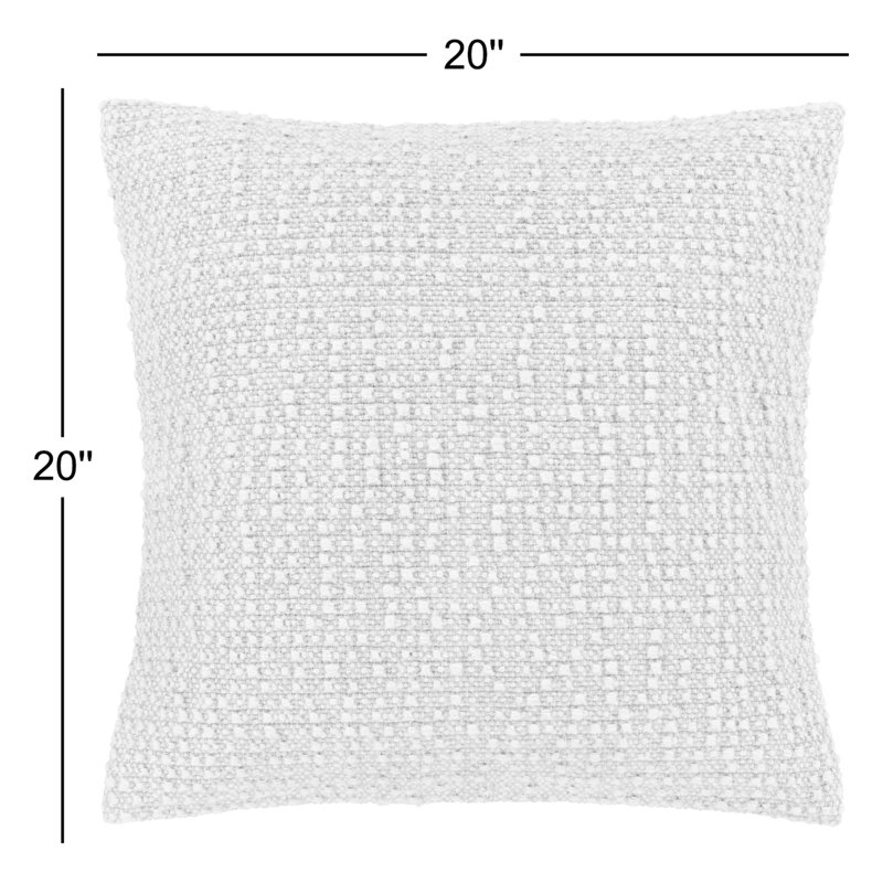 Coussin décoratif carré Tessa Ivory, Duvet