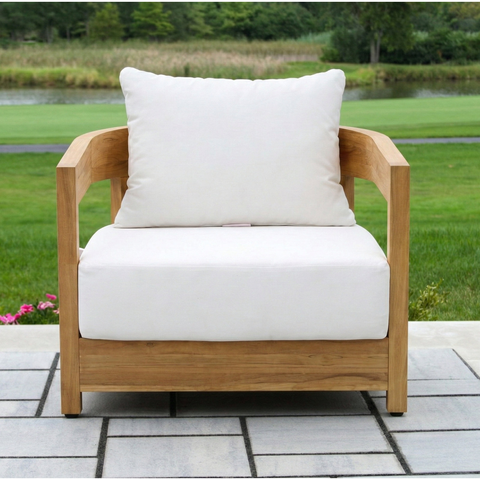 Everlee Sunbrella® Patio Lounge Chair, White