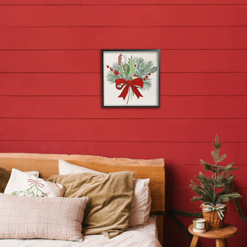 «Merry Berry Bow», estampe numérique, design par Tava Studios, Giclée encadrée noir minuit, H 12 po x l 12 po
