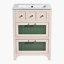 Charmant meuble-lavabo avec lavabo en céramique et grand rangement