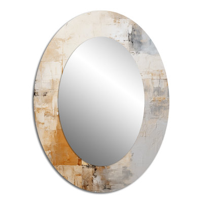 Or et beige Soft Fusion - Décoration murale ovale beige