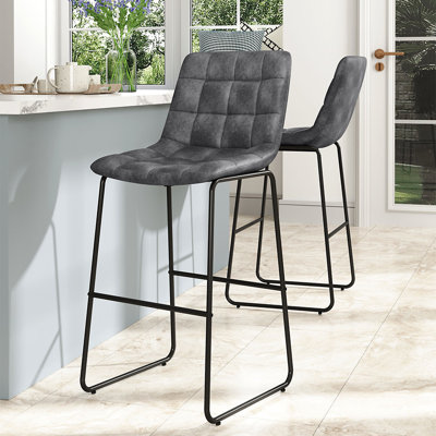 Bianchini Upholstered Counter Stool with Metal Frame