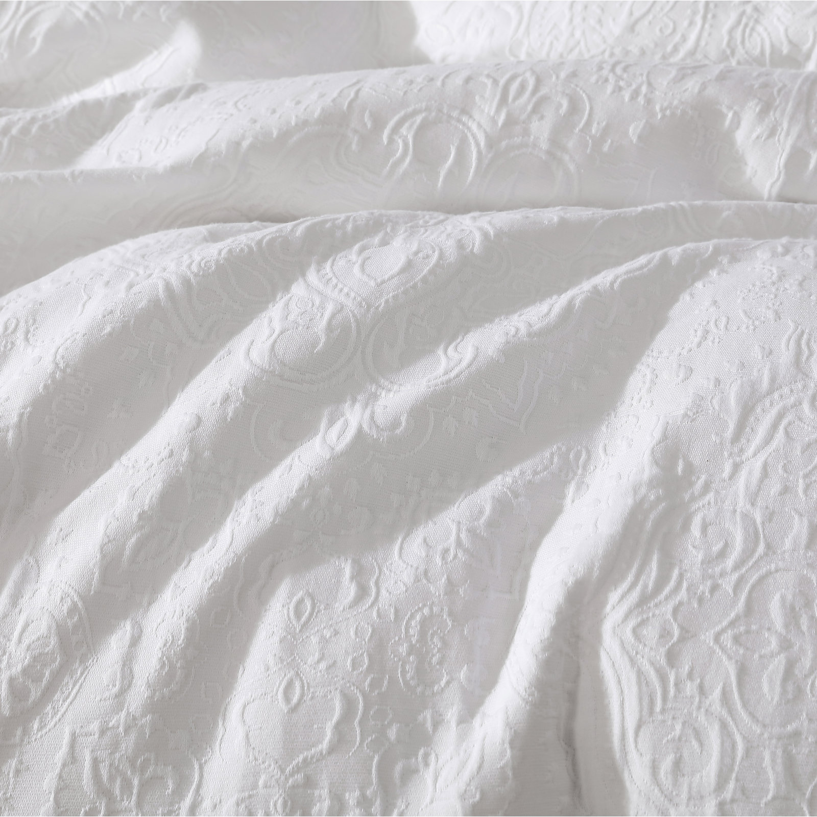 Melody Matelassé 3 pc Set White, King Duvet Cover + 2 King Pillowcases