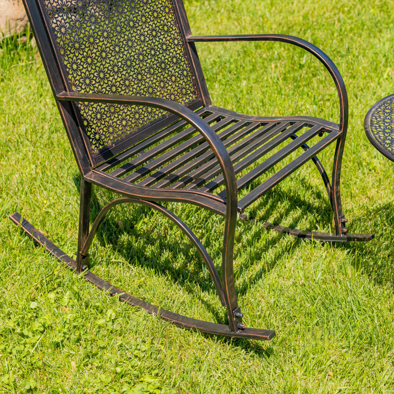 Fauteuil à bascule en bronze antique Tsugo